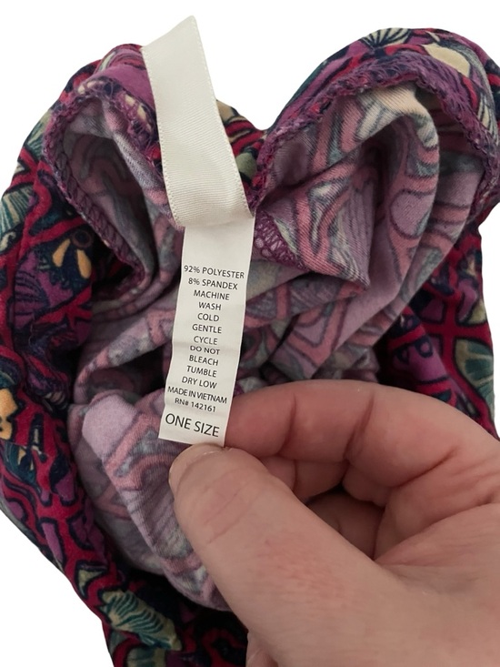 LuLaRoe Vibrant Pink Patterned Stretch Leggings EUC - Picture 6 of 6